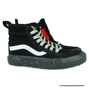 VANS SK8-HI MTE GLITTER SIDEWALL KIDS SNEAKERS (BLACK)